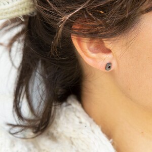 natural organic oxidized silver stud earrings by lacuna jewelry