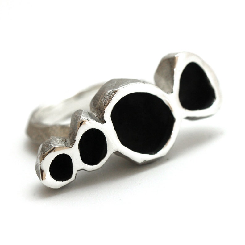 Big statement ring sterling silver ring big texture ring Etsy