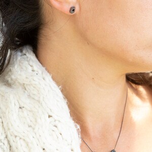 natural organic oxidized silver stud earrings by lacuna jewelry