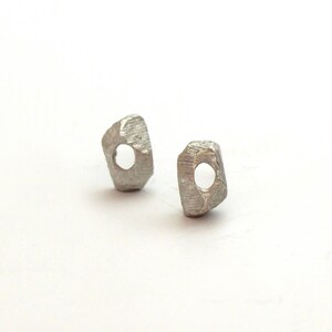 natural organic silver stud earrings by lacuna jewelry