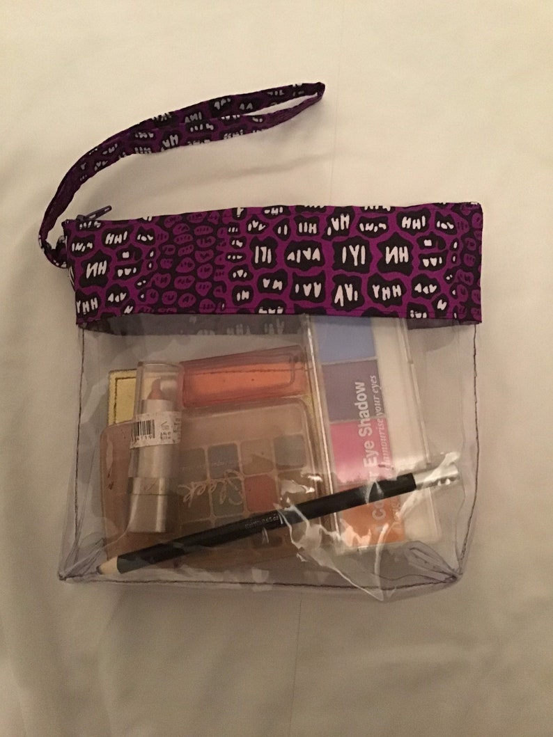Ankara /& vinyl pouch. Vinyl pouch Ankara pouch