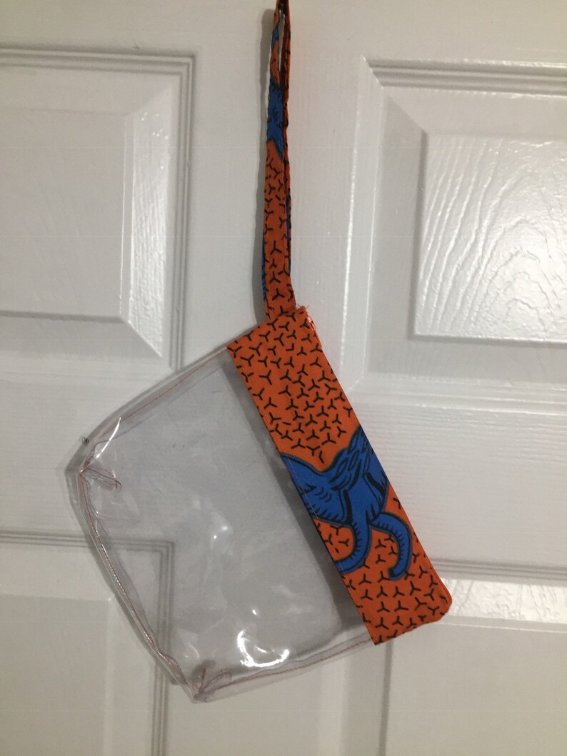 Ankara /& vinyl pouch. Vinyl pouch Ankara pouch