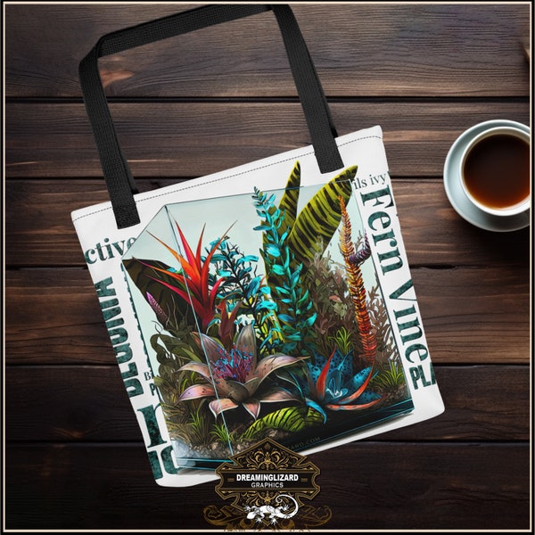 Square Vivarium, Plant Lovers Tote bag, Green Thumb gifts