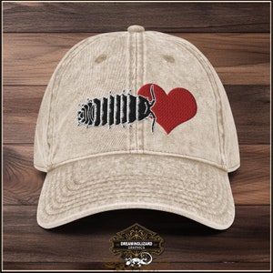 Isopod Love Vintage Twill Cap, Love bug hat, cute bug gifts