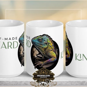 LIZARD KING Lizard Lover Coffee mug Colourful reptile print Affirmation