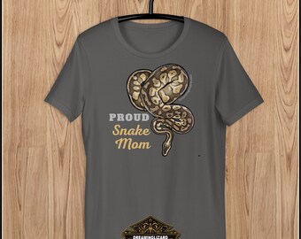 T-shirt Proud Snake Mom, design pitone palla, amanti del serpente