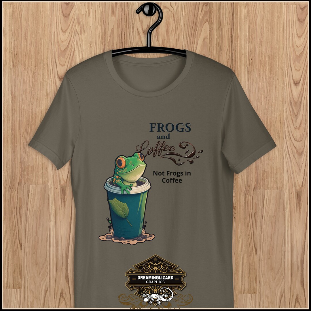 FROGS AND COFFEE Cute Frog Tshirt Coffee Lovers Comfy Tee Etsy