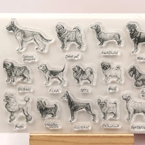 1 x Stempel Set 38 x 31 cm Hund Igel für alle Ihre Skizzen