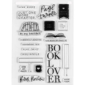 Book Lover Clear Stamps – Literary Quotes , Reader-Themed Stamps for Journals & Crafts