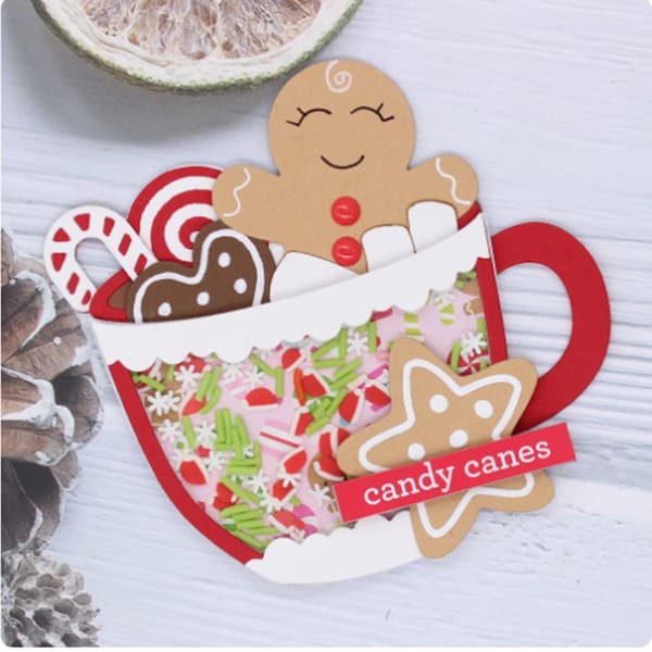 Christmas Tea Cup, Shaker  tea cup,Cutting Dies Stencils for DIY Scrapbooking Decorative Embossing DIY Paper Cards