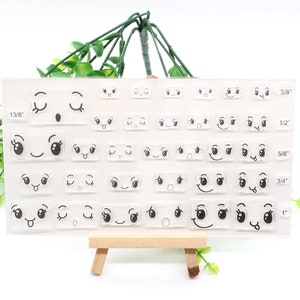 Gezichtsuitdrukkingen Clear Stamps – Emoji-achtige gezichtsuitdrukkingsstempels voor kaarten maken, journaling en knutselen