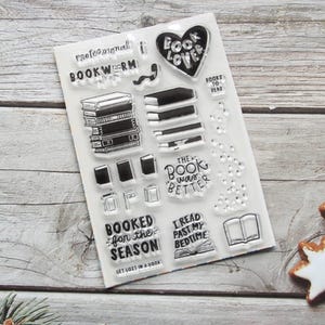 Book Lover Clear Stamps Set - Reading & Literary Themed Planner Supplies