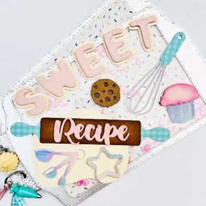 Molde de corte para caderno de receitas | Molde para livro de receitas para cartões e artesanato