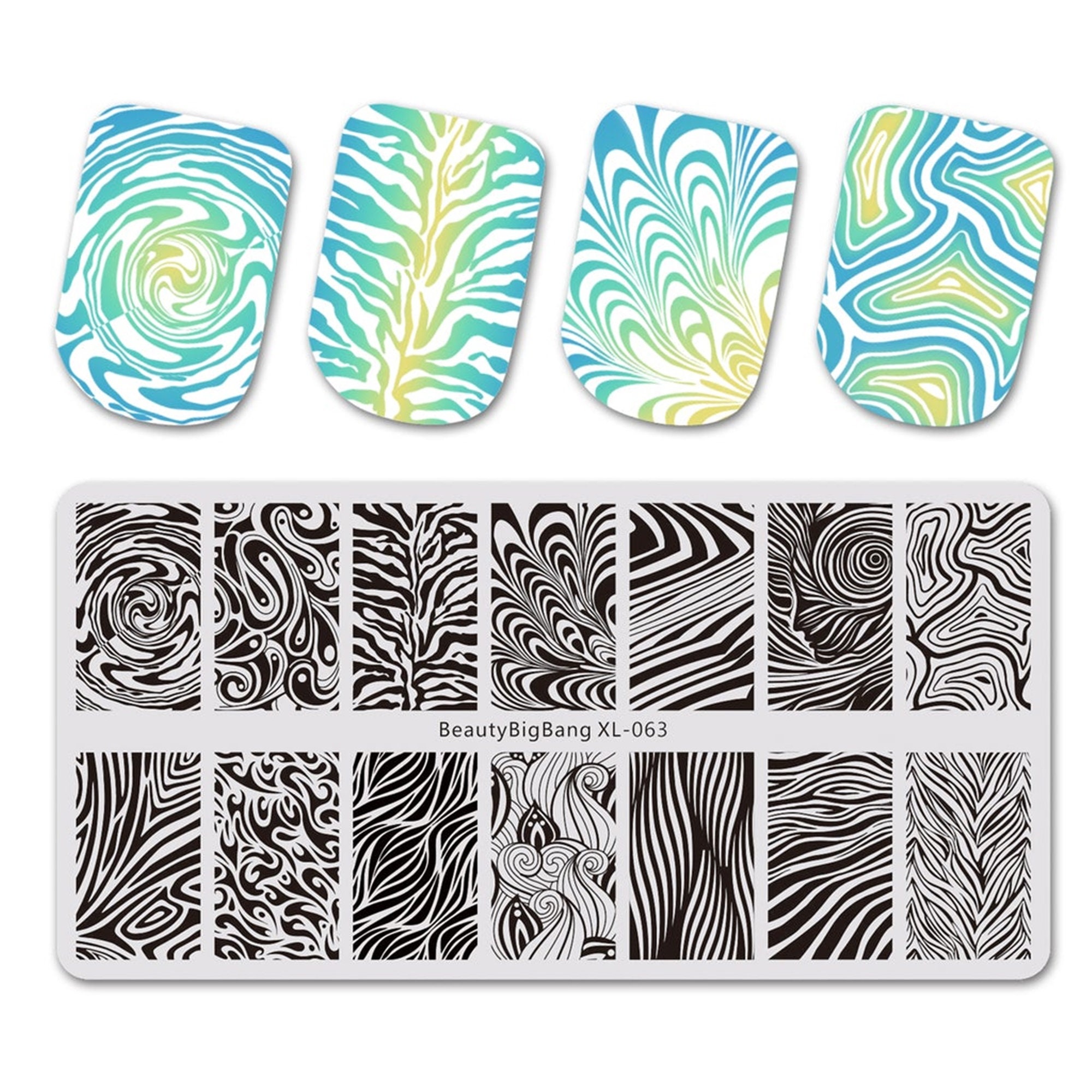 Water Marble Stamp,stainless Steel Design Stamp Template for