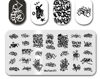 nail stamp graffiti pattern ~ nail art template ~ plates for nails ~ nail decorations ~ DIY nail art beautiful,stamping plate,