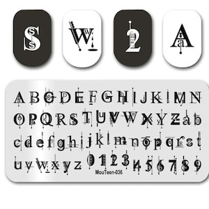 nail stamp letters  ~ alphabet letters ~ nail art template ~ plates for nails ~ nail decorations ~ DIY nail art beautiful,stamping plate,