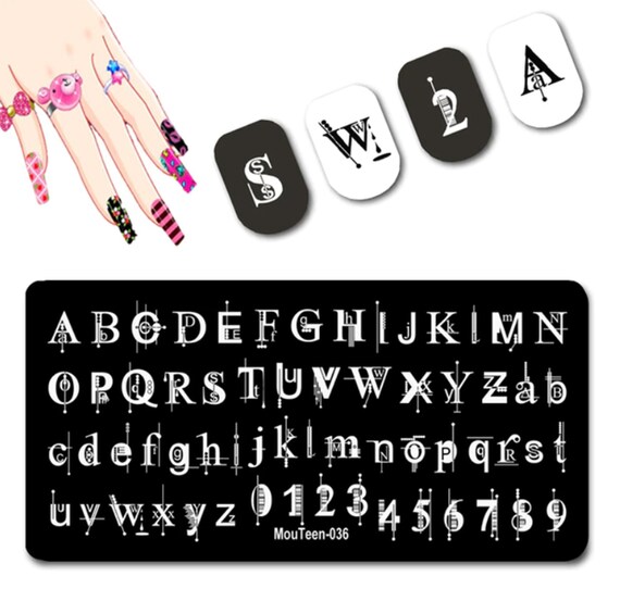 Kads Nagelstempelplatte Mit Geometrie-Muster – Edelstahl-Schablone 7x8 Cm Für DIY-Nageldesign