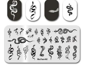 nail stamp snake  designs ~ nail art template ~ plates for nails ~ nail decorations ~ DIY nail art beautiful,stamping plate,