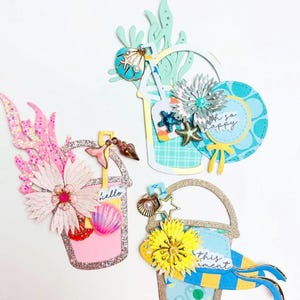 Fustelle per secchielli da sabbia – Fustelle in metallo per secchielli da spiaggia per lavoretti estivi, creazione di biglietti, scrapbooking e progetti fai da te