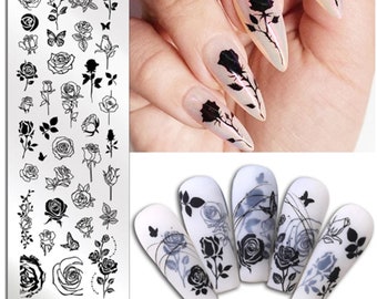 Roses nails,flowers stamp,Design Stainless Steel Nail Art Stamp Image Template valentines day nail decal templates