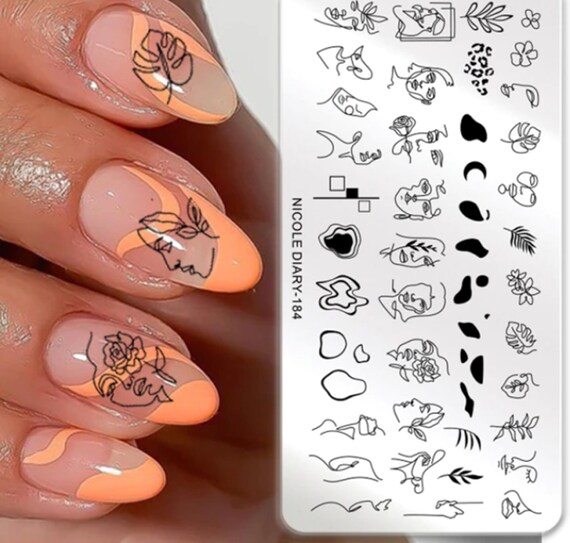 Abstract Woman Faces Nail Stamping Plates Image Painting Nail - Etsy Abstract Woman Faces Nail Stamping Plates Image Painting Nail - Etsy