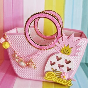 Troqueles de corte metálico para bolsas de playa 3D: troqueles para bolsas de regalo de verano para scrapbooking, tarjetas, regalos de fiesta y manualidades.