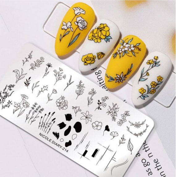 Amazon.com: KADS Nail Art Stamping Plate Plant Leaf Shape Pattern Stamp  Template Image Plates for Nail Salon Designs : Beauty & Personal Care