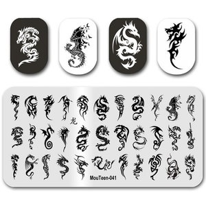 nail stamp Japanese dragon designs ~ nail art template ~ plates for nails ~ nail decorations ~ DIY nail art beautiful,stamping plate,