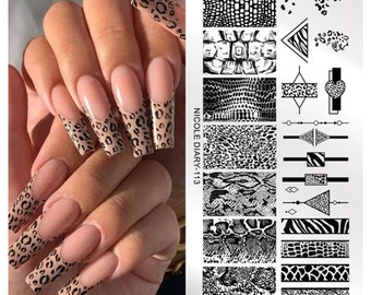 Snake skin plate,Zebra print Nail ,Stamping Plates ,Image Stamp Templates, Geometric Stainless Steel Stencil Tool nail decal