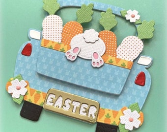 Easter Bunny Truck  Cutting Dies Stencils for DIY Scrapbooking Decorative Embossing DIY Paper Cards