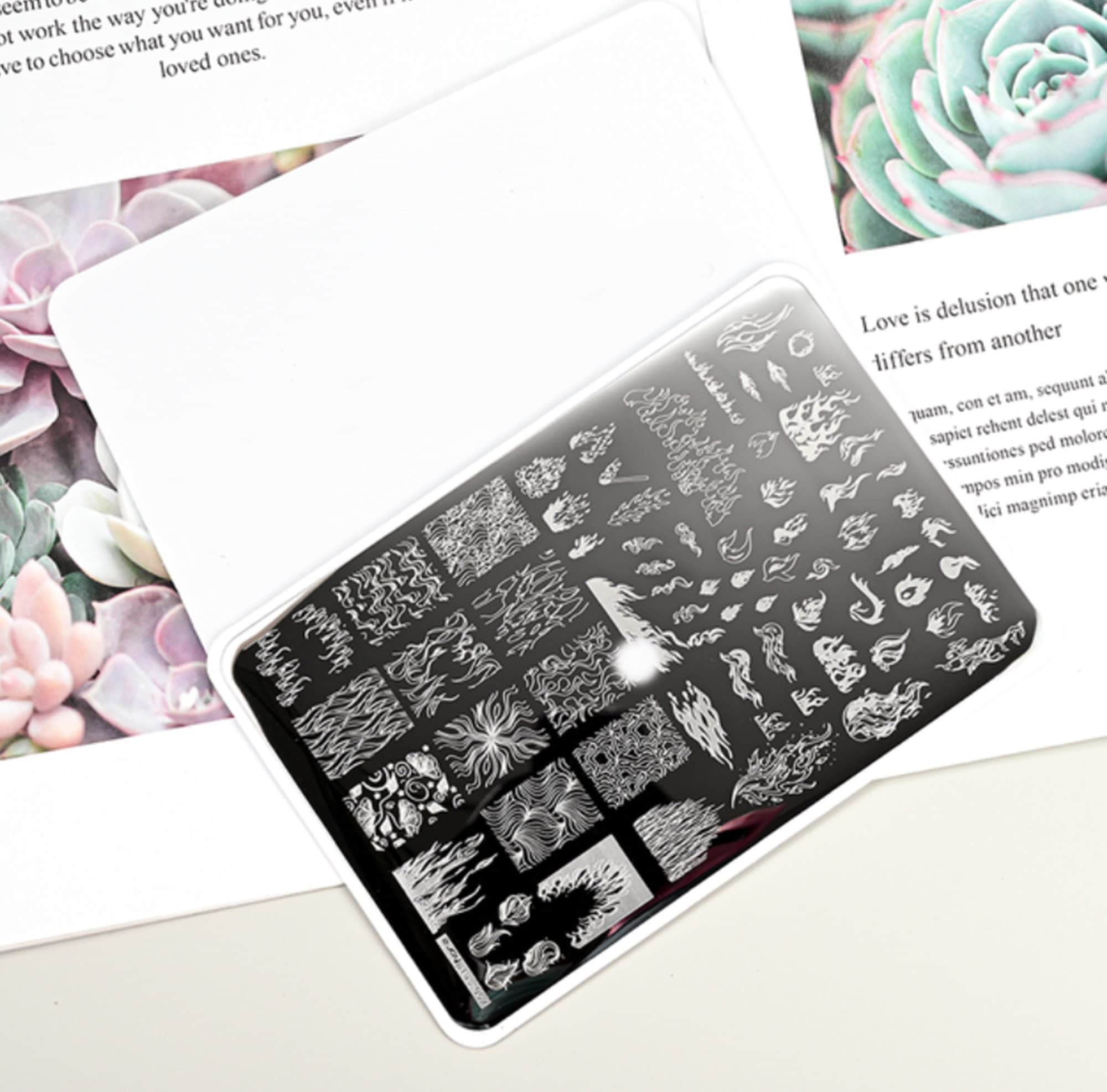 Cute nail stamp ,fire plate,Stamp Templates ,cute patterns stamp, plate for nails,stamp plate, diy decal XL templates