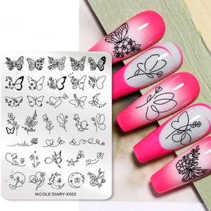 nail stamp butterflies  ~ nail art template ~ plates for nails ~ nail decorations ~ DIY nail art beautiful ~ stamping plate