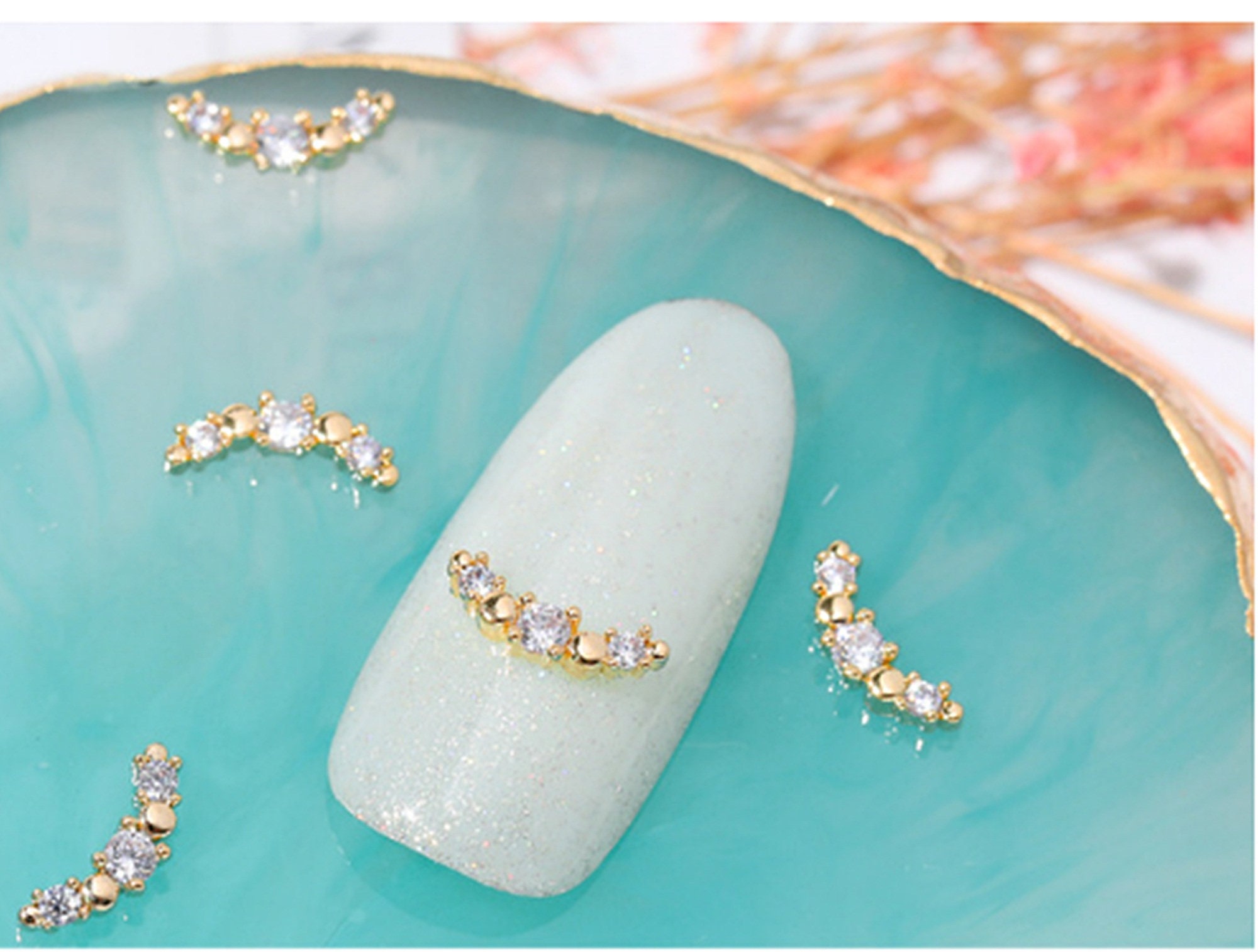 Perlas para uñas de cristal piedras preciosas 3D diamante ópalo uñas  pedrería mezcladas {