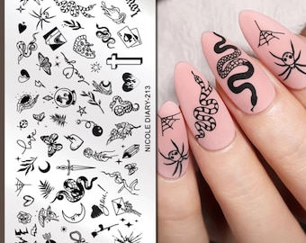 Stamping Plates pizza snake skull  Design Stainless Steel Nail Art Stamp Image Template valentines day nail decal templates