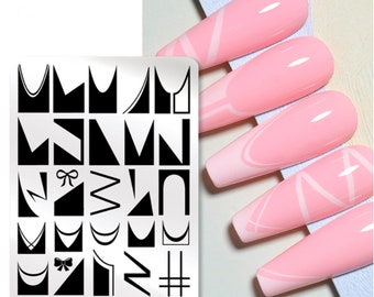 nail stamp french ~ nail art template ~ plates for nails ~ nail decorations ~ DIY nail art beautiful ~ stamping plate