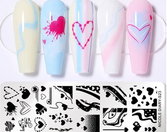 nail stamp love ~ nail art template ~ plates for nails ~ nail decorations ~ DIY nail art beautiful~stamping plate~Valentines day