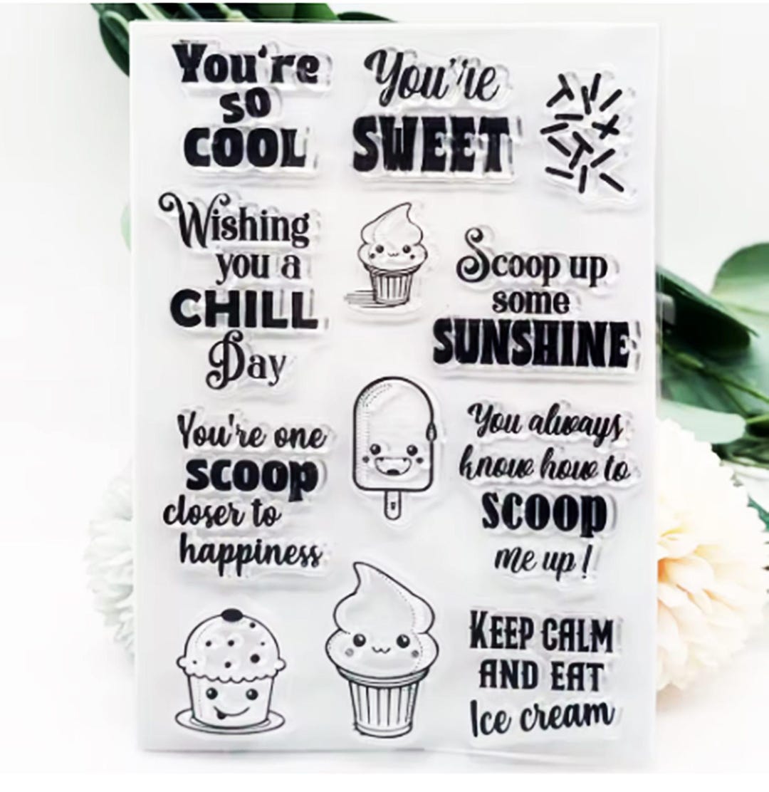 Ice Cream Clear Stamps | Summer Sweet Treat Stamp Set for Card Making ...
