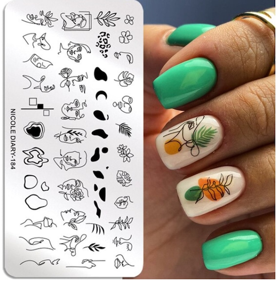 KADS Nail Art Stamping Plates ZOO 019 Leaf Floral Cute Animal Rabbit Cat Nail  Stamp Templates Image DIY Stencil Plate Tool - AliExpress