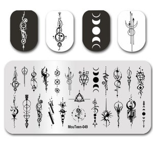 nail moon designs ~moon phases~nail art template ~ plates for nails ~ nail decorations ~ DIY nail art beautiful,stamping plate,