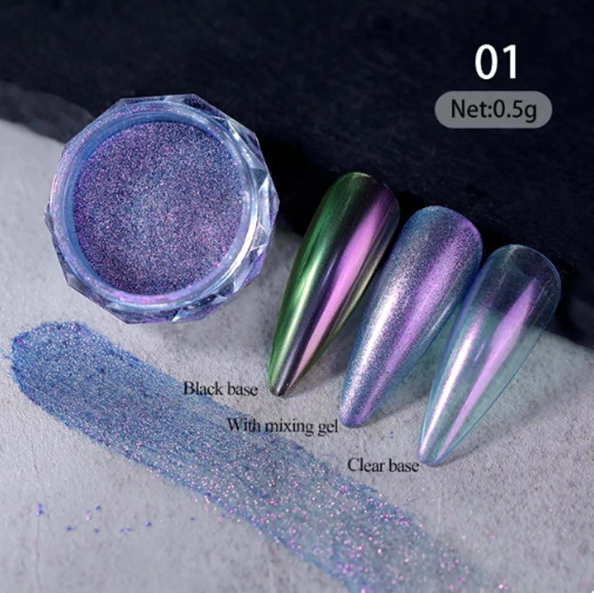 Loose Glitter Nail Two Color Solid Magic Mirror Powder Square Eyeshadow Two
