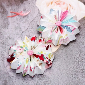 Fustella a forma di rosetta diamantata dimensionale / Fustella a forma di rosetta di carta 3D per biglietti, scrapbooking, bricolage, abbellimenti per diari