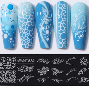 Bubbles sea beautiful patterns Stamping Plates summer Nail Stamp Templates  Printing Stencil