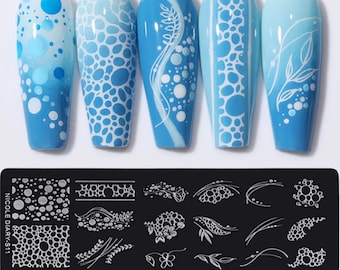 Bubbles sea beautiful patterns Stamping Plates summer Nail Stamp Templates  Printing Stencil