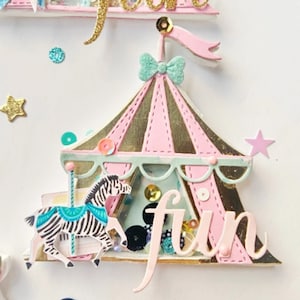 Fustelle a tema circo "Shaker" - Fustelle in metallo a tema carnevale per biglietti, lavoretti per feste, scrapbooking e decorazioni fai da te con Shaker.