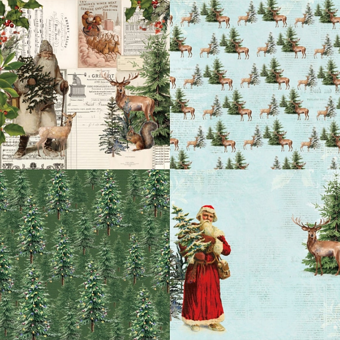 12 Sheets Christmas Scrapbooking Pads Paper Origami Art Etsy