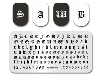 nail stamp letters  ~ gothic nail stamp~ nail art template ~ plates for nails ~ nail decorations ~ DIY nail art beautiful~DIY nails,