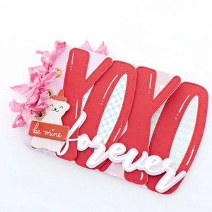 Fustella per mini album XOXO – Fustella in metallo a tema amore per scrapbooking fai da te