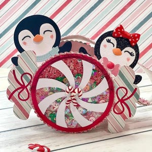 Découpes à la menthe poivrée des Fêtes | Découpes de bonbons rouges et blancs pour le scrapbooking et le bricolage