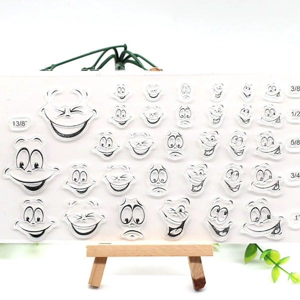 Face stamps, Clear Silicone Stamps, sad face stamp, happy face stamp,DIY Scrapbooking/Card Making/Kids Crafts Fun,Decoration