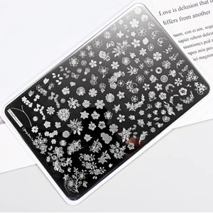 nail stamp floral ~ pretty cute nails ~ nail art template ~ plates for nails ~ nail decorations ~ DIY nail art beautiful~ stamping plate